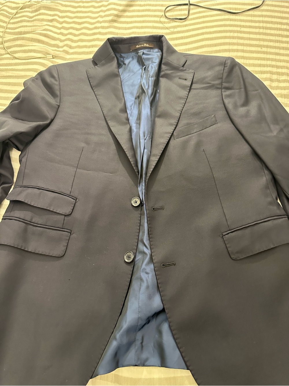 Rose & Born Loro Piana 42R Super130’s Wool Men's Navy Blazer Made in Italy $1450